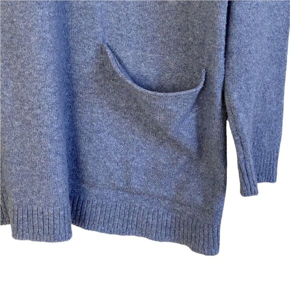 J Jill Wearever Blue Heather Front Pocket Roll Neck Oversized Tunic Sweater Sz S - Picture 2 of 10